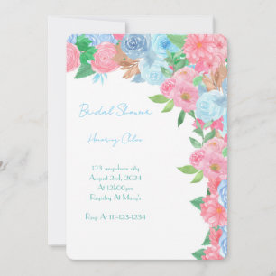 ROSA BLUMEN-HOCHZEITSPAIRING FRÜHLING SOMMER EINLADUNG