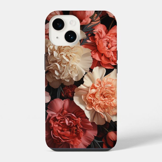 Rosa Blumen iPhone 14 Hülle (Rückseite)