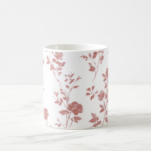 Rosa Blumen Kaffeetasse (Mittel)