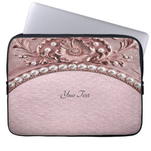 Rosa Blumen-Laptop-Hülle Laptopschutzhülle