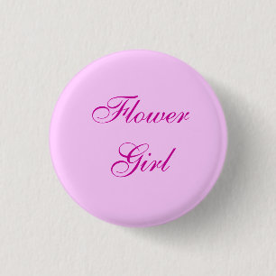 Rosa Blumen-Mädchen-Knopf Button