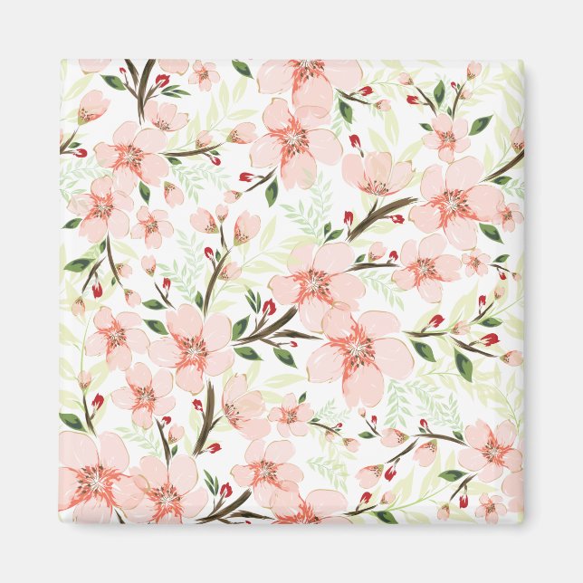 Rosa Blumen Magnet (Vorne)