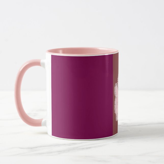 rosa Blumen-Mal-Tasse Tasse (Links)