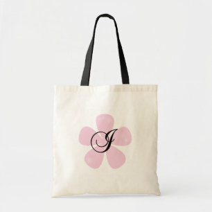 Rosa Blumen-Monogramm I Tragetasche