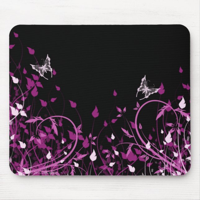 Rosa Blumen Mousepad (Vorne)