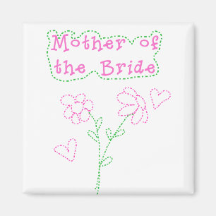 Rosa Blumen-Mutter der Braut Magnet