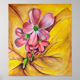 Rosa Blumen Nahaufnahme Wandkunst Druck Poster