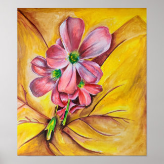 Rosa Blumen Nahaufnahme Wandkunst Druck Poster