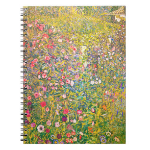 Rosa Blumen-Notizbuch Gustav Klimt Notizblock