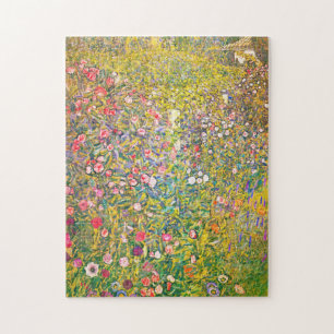 Rosa Blumen-Puzzlespiel Gustav Klimt