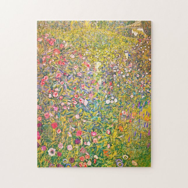 Rosa Blumen-Puzzlespiel Gustav Klimt (Vertikal)