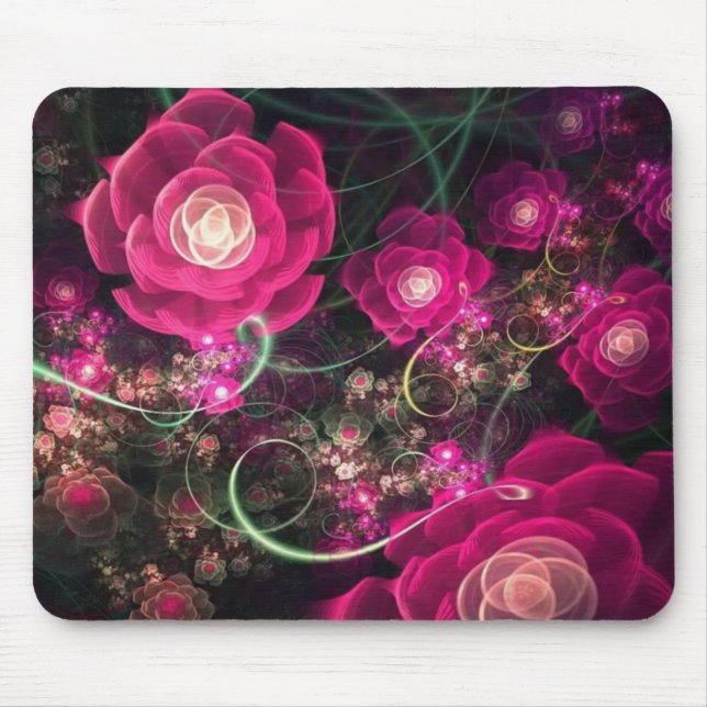 Rosa Blumen sagen es bestes Mousepad (Vorne)