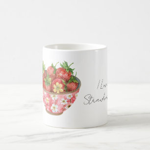 Rosa Blumen-Schale Erdbeeren Kaffeetasse