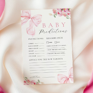 Rosa Blumen-Schleife Baby Shower Vorhersage- und R
