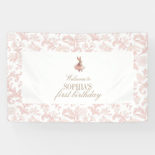 Rosa Blumen-Toile-Some-Bunny-Geburtstag Banner