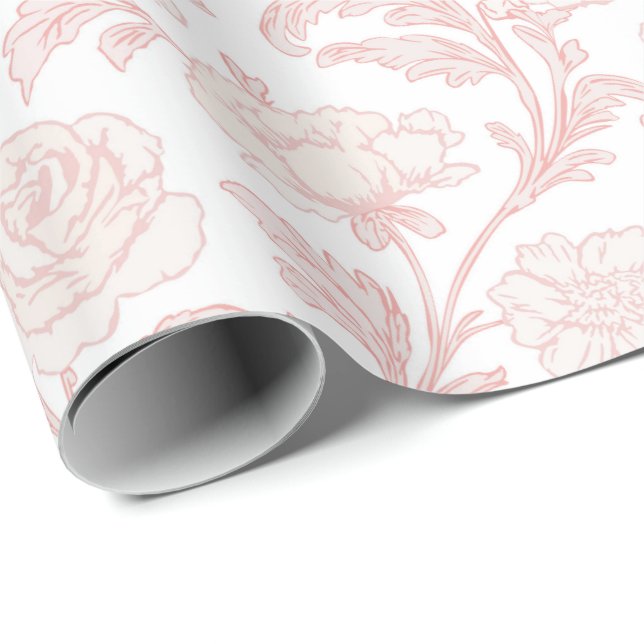 Rosa Blumen-Toile-Wrap-Papier Geschenkpapier (Rolleneckpunkt)