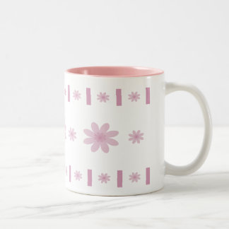 Rosa Blumen u. Blöcke Zweifarbige Tasse