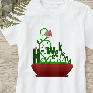 Rosa Blumen und Ranken Fettgedruckt T-Shirt