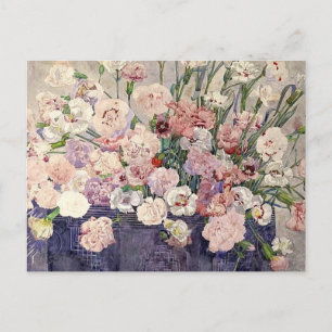 Rosa Blumen von Mackintosh - Postkarte