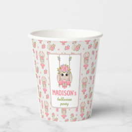 Rosa Blumenballerina niedliche Hobbymädchen Geburt Pappbecher