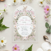 Rosa Blumenband-Baby-Häschen-Baby-Shower-Acryl