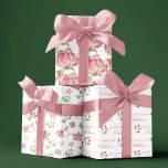 Rosa Blumenblätter zum Geburtstag Geschenkpapier Set<br><div class="desc">Feiern Sie einen besonderen Geburtstag mit diesen personalisierten,  rosafarbenen,  blumengeschmückten Papiertüchern!</div>