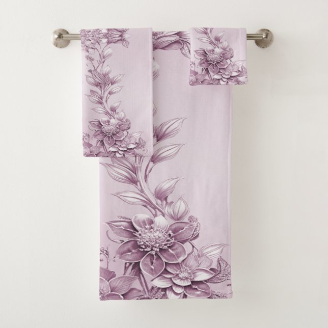 Rosa Blumenblätterhandtuch Set (Insitu)
