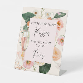 Rosa Blumenbrunch & Bubbly schätzen wie viele Küss Sockelschild