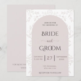 Rosa Blumendesign & Goldene Rose Touch Hochzeit Einladung