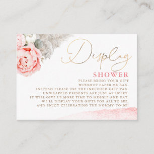 Rosa Blumendusche - Display-Dusche Begleitkarte