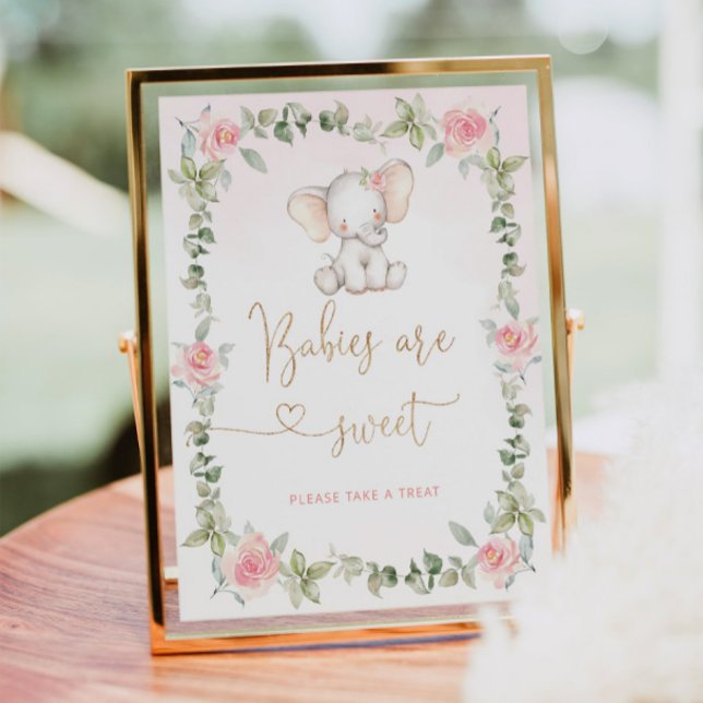 Rosa Blumenelefone Babies sind süßes Poster (Von Creator hochgeladen)