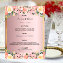 Rosa Blumenfloralen der Hochzeitskarte Edelgold Ro