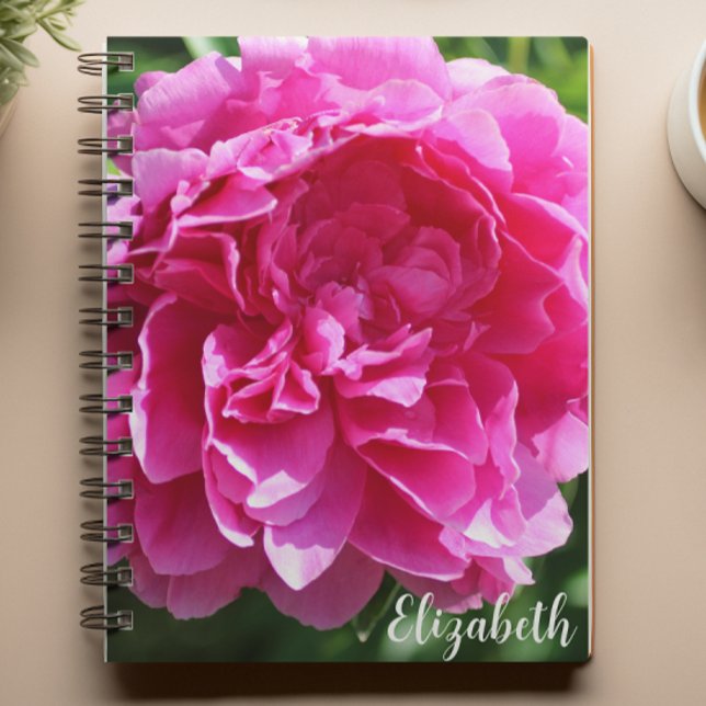 Rosa Blumenfotografie Elegante Peony Custom Notizblock (Von Creator hochgeladen)