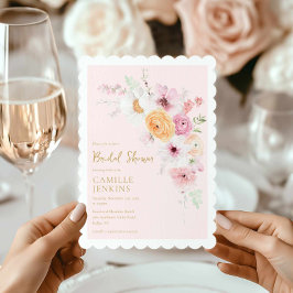 Rosa Blumengarten Brautdusche Einladung