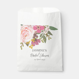 Rosa Blumengarten Frühling Brautparty Geschenktütchen