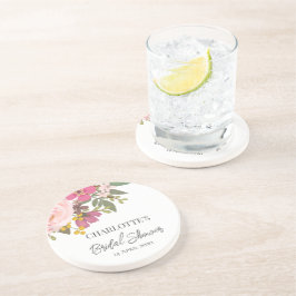 Rosa Blumengarten Frühling Brautparty Getränkeuntersetzer