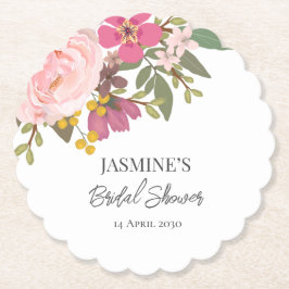 Rosa Blumengarten Frühling Brautparty Untersetzer
