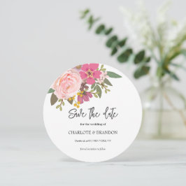 Rosa Blumengarten Hochzeit Save the Date Einladung