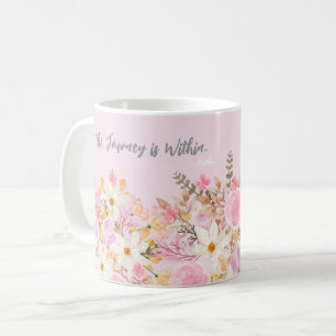 Rosa Blumengarten mit einem gedanklichen Buddha-Zi Kaffeetasse