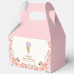 Rosa Blumengarten Scoop Ice Cream Baby Dusche Geschenkschachtel