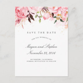 Rosa Blumengestalt Save the Date Ankündigungspostkarte