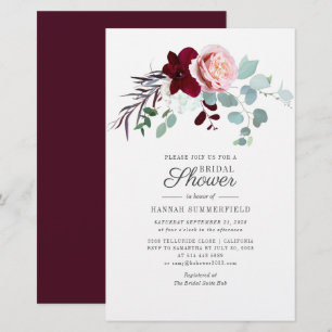 Rosa Blumengrün Bridal Dusche Einladung Briefpapier