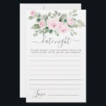 Rosa Blumengrün Datum Nachtkarte<br><div class="desc">Ein schöner rosa rosa Blumenrand thront auf dieser Date Night Card. Koordiniert mit der Rosa-Rose-Sammlung des botanischen Brautparty.</div>