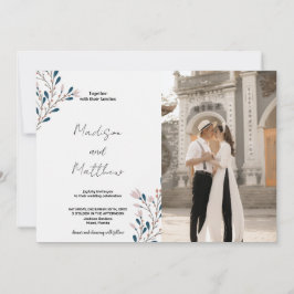 Rosa Blumengrün Hochzeitseinladungen mit Foto Einladung