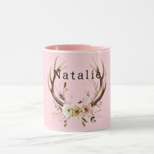 Rosa Blumenhändler Personalisiert Tasse