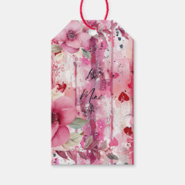 Rosa Blumenherzen Valentine Geschenkanhänger