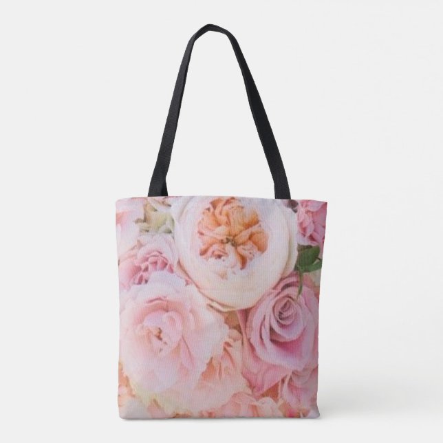 Rosa Blumenhochzeit Tasche (Rückseite)