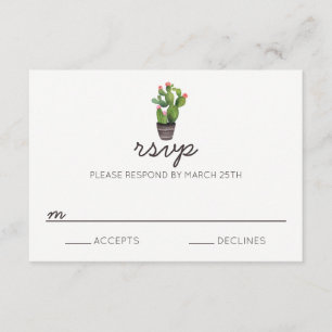 Rosa Blumenkaktus - RSVP-Karte RSVP Karte