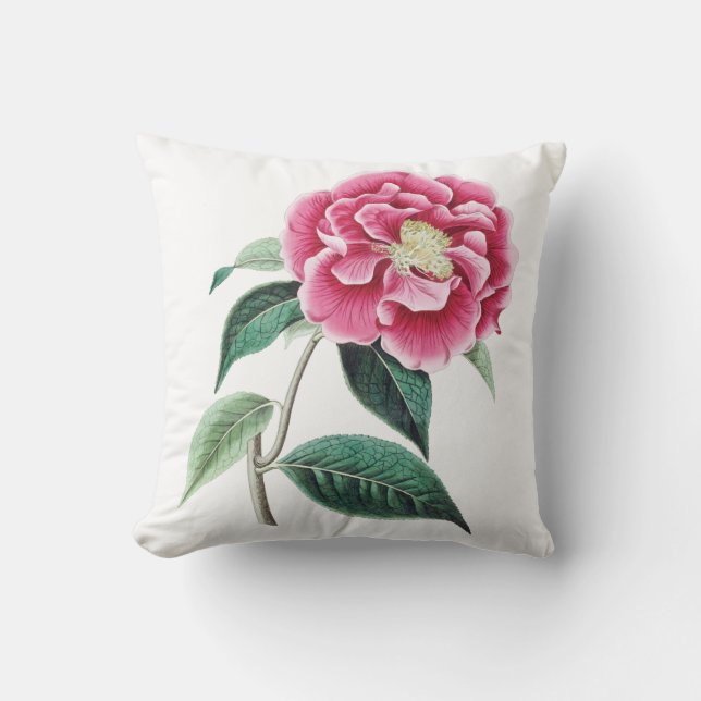 Rosa Blumenkissen Kissen (Vorderseite)