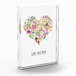 Rosa Blumenkohl LIEBE SIE MAMA Mütter Tag Süß Fotoblock